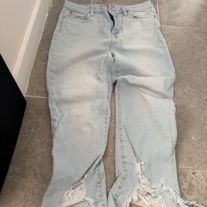 7 For All Mankind The Highest Waist Slim Kick Destructed Jean Size